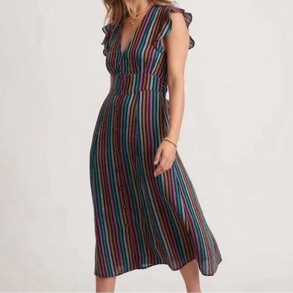 Camila Striped Multicolor Women's Midi Dress